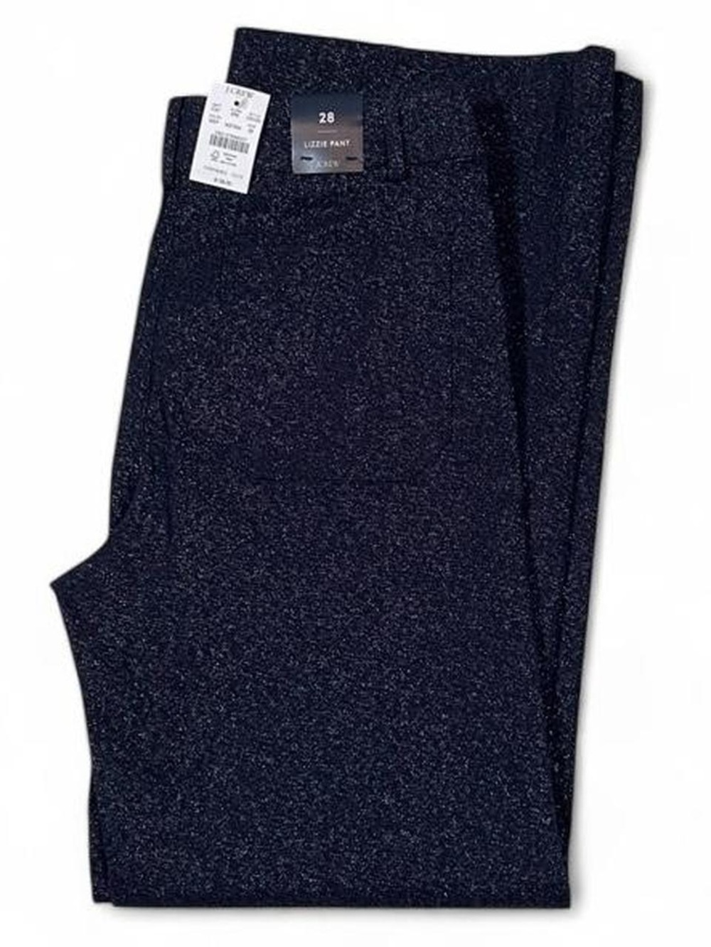 NWT! J. Crew Lizzie Pant Sparkle Blue Wide Leg Navy Blue Women’s Size 28 L30